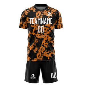 Conjunto de Uniforme de Fútbol Personalizado de Manga Corta Elástica de Poliéster 100% de Alta Calidad con el Último Diseño para Hombre Adulto - Product Image 4
