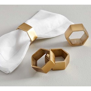 Servilletero de acero inoxidable chapado en oro, diseño moderno simple, hoja de rosa, decoraciones de banquete de boda de gama alta - Product Image 2