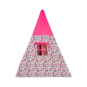 Tente de jeu pour enfants en tissu rose, grand triangle, motif abstrait, pour cadeaux d'anniversaire - Product Image 2