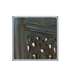 Marco de pared de madera de herencia artesanal de la India, tallas reales intrincadas ecológicas para entrada de lujo y decoración interior - Product Image 4