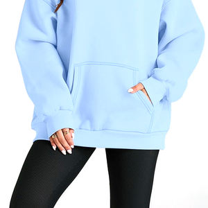 Sudadera con capucha de media cremallera de gran tamaño personalizada para mujer, sudadera informal para mujer, sudaderas con cremallera de peso pesado, fabricante - Product Image 6