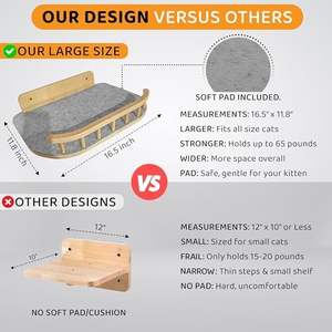 Home & <b>Cat</b> Furniture Solutions Wholesale High Quality Solid Wood Shelf <b>Cat</b> <b>Hammock</b> Wall Mounted <b>Cat</b> Tree Wall Climbing Frame - Product Image 5