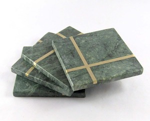 Ensemble de sous-verre incrusté de marbre peint à la main durable et écologique portable le plus demandé pour un usage quotidien et des fêtes au prix d'usine - Product Image 1