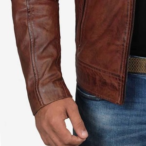 Chaqueta de cuero de estilo ante OEM de etiqueta privada, ropa de calle personalizada a la moda para hombre, ropa de abrigo, ropa de cuero para hombre, chaqueta para hombre - Product Image 6