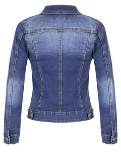 Women's Jeans <b>Jacket</b> Jean Women Cropped Denim <b>Jacket</b> With Pocket Decoration - Product Image 3
