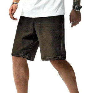 Pantalones Cortos de Pana Holgados Vintage para Hombre, Estilo Casual Hip Hop, Estilo Urbano Y2K, 100% Algodón, Color Sólido - Product Image 1