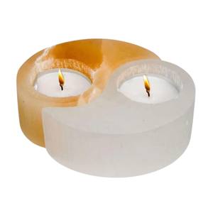 Portavelas de Piedra de Sal Rosa del Himalaya, Hecho a Mano, Ecológico, Feng Shui, Material Orgánico, Decoración del Hogar, Bodas - Product Image 1