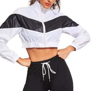 Veste bomber pour femme URBANGAZER, couleur personnalisée, bloc de couleurs, coupe courte, coupe-vent, respirante, séchage rapide, tissu sergé, coque en polyester - Product Image 3