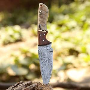 Hermoso Cuchillo de Caza de Acero de Damasco Hecho a Mano con Hoja Forjada Fija, Mango de Madera, Personalizable OEM, Grado Industrial - Product Image 2