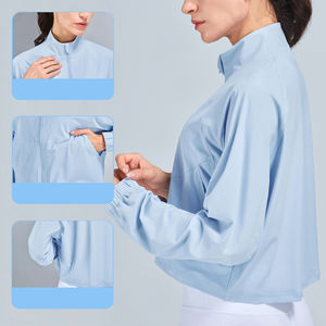 Chaqueta de jogging ligera con cremallera de calidad superior para mujer, ajuste holgado, Anti-UV, transpirable, diseño especial para Fitness al aire libre, Yoga - Product Image 2