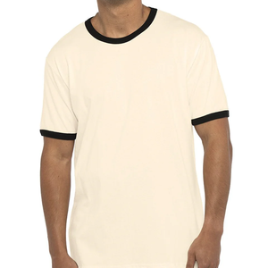 Meilleur article Ringer T Shirt pour hommes couleur claire O Neck Drop Shoulder Tee Shirt Design personnalisé respirant Summer Street Wear - Product Image 1