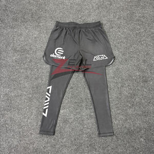 Short hybride double couche intérieur leggings 2 en 1 Short intégré shorts guêtres logos personnalisés impression sublimation microstretch - Product Image 1