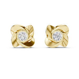 Pendientes de Diamantes Cultivados en Laboratorio en Oro Rosa de 14K |   Pendientes de compromiso |   Anillo de Oro Certificado por IGI, Listo para Boda |   Diamante Cultivado Nuevo - Product Image 3