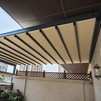 Auvent pliable en alliage d'aluminium recouvert de PVC, télécommande, imperméable, coupe-vent, pare-soleil pour jardin, balcon, terrasse
