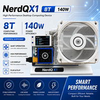 Perangkat Komputasi Desktop Berkinerja Tinggi NerdQX1 8T 140W BM1370 Chip dengan Layar LCD dan Pendinginan Efisien