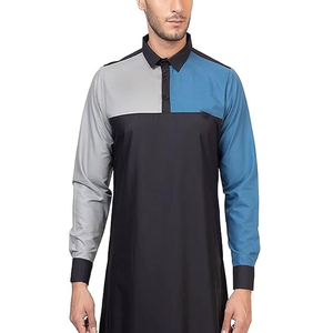Thobe brodé teint sur mesure de Style marocain de qualité supérieure vêtements islamiques pour hommes musulmans Thobe Thobe couleur contrastée unie Thobe pour hommes arabes - Product Image 4