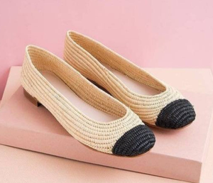 Zapatos de rafia de colores, calzado plano marroquí de alta gama, nueva colección - Product Image 1