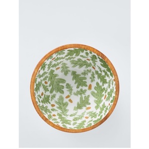 Ensaladera de madera decorativa esmaltada hecha a mano de 2 piezas, cuenco de madera de mango de diseño impreso personalizable para uso multiusos - Product Image 4