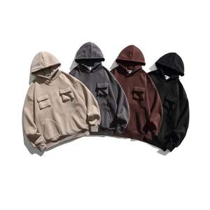 Ensemble sweat-shirt à capuche personnalisé Streetwear unisexe sweats à capuche en coton à impression bouffante sweats à capuche pour hommes - Product Image 1