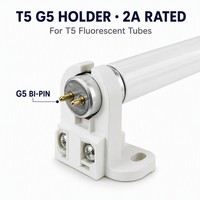 Douille à vis T5 G5 en plastique résistant à la chaleur 2A 250V de haute qualité pour tubes fluorescents et LED T5, certifiée CQC, vente en gros