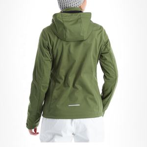 Chaquetas Softshell OEM para mujer, prendas de vestir exteriores transpirables y flexibles resistentes al agua con cierre de cremallera y marca personalizada - Product Image 4