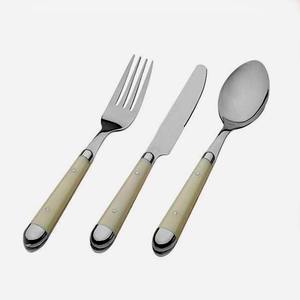 Argenterie Coutellerie Discount Set d'ustensiles de luxe décoratifs argentés noirs brillants avec poignée torsadée épaisse Set d'ustensiles - Product Image 2