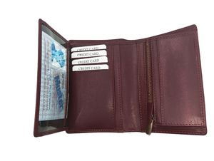 Elegante billetera delgada de cuero genuino para hombre, billetera plegable con bloqueo RFID de grano completo con ranuras para tarjetas de crédito y bolsillo con cremallera - Product Image 2