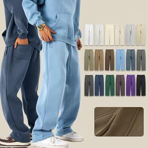 Pantalones de chándal holgados informales de talla grande para hombre a la moda al por mayor, pantalones de chándal vintage personalizados de lana con bloques de color - Product Image 2