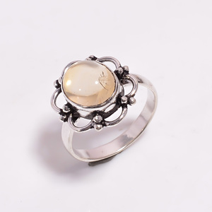 Anillo de Plata de Ley 925 con Gemas de Rubí, Clásico, Unisex, para Boda, Compromiso o Aniversario, con Gema de Citrino de Corte Ovalado - Product Image 1