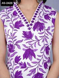 Ropa étnica india de algodón con estampado digital, Kurtis elegantes sin mangas con Pent para uso informal y diario, conjunto de Kurtis simples - Product Image 6