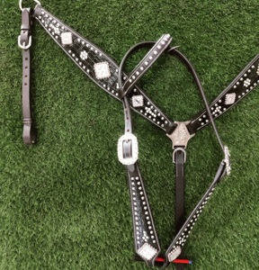 100% véritable véritable argentine cuir de vache Western cheval bride sein collier ensemble léger bride poitrine collier Tack ensemble - Product Image 1