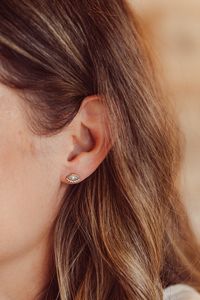 Boucles d'oreilles en opale éthiopienne en forme de marquise pour femmes Boucles d'oreilles en or massif 14 carats avec diamant naturel - Product Image 2