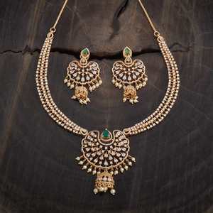 Women's Short Zinc Alloy Zircon Tassel <b>Necklace</b> with Green <b>Ruby</b> Stones for Wedding Occasions - Product Image 4