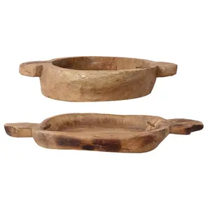Tazón de Madera Rústico para Servir, Plato de Madera Natural Tallado a Mano para Comida, Decoración de Cocina Rústica, Artesanía Orgánica - Product Image 2