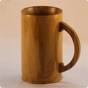 Meilleures ventes de chopes à bière en bois en gros Tasses polies avec base en bois fabriquées à la main et de qualité supérieure - Product Image 1