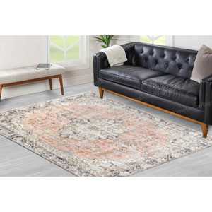 Geometric Printed <b>Rug</b>, <b>Chenille</b>, Oushak, Accent, Non-Slip, Medallion, Turkish, Bohemian, Housewarming,<b>Chenille</b> <b>Rug</b> - Product Image 1