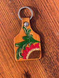 Porte-clés en cuir taillé sculpté à la main Porte-clés en cuir de forme exotique mignon Accessoires en cuir taillé Porte-clés mignons pour unisexe - Product Image 3