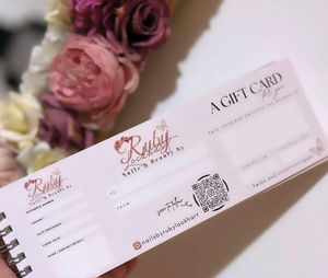 Buono Regalo Personalizzato per Salone di Bellezza, Carta Regalo con Logo Stampato per Tecnici di Ciglia e Unghie, Articoli di Cancelleria per Parrucchieri, Fisico Perforato - Product Image 4