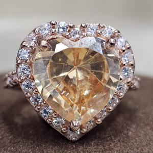 Anillo de diseño hecho a mano de excelente calidad de Plata de Ley 925 en forma de corazón Zirconia cúbica piedra preciosa última moda Eternity Vermeil - Product Image 2