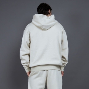 Logotipo personalizado 400 GSM Hombres Sudaderas con capucha casuales de secado rápido 60% Algodón 40% Poliéster Sudaderas con capucha de gran tamaño en blanco - Product Image 5