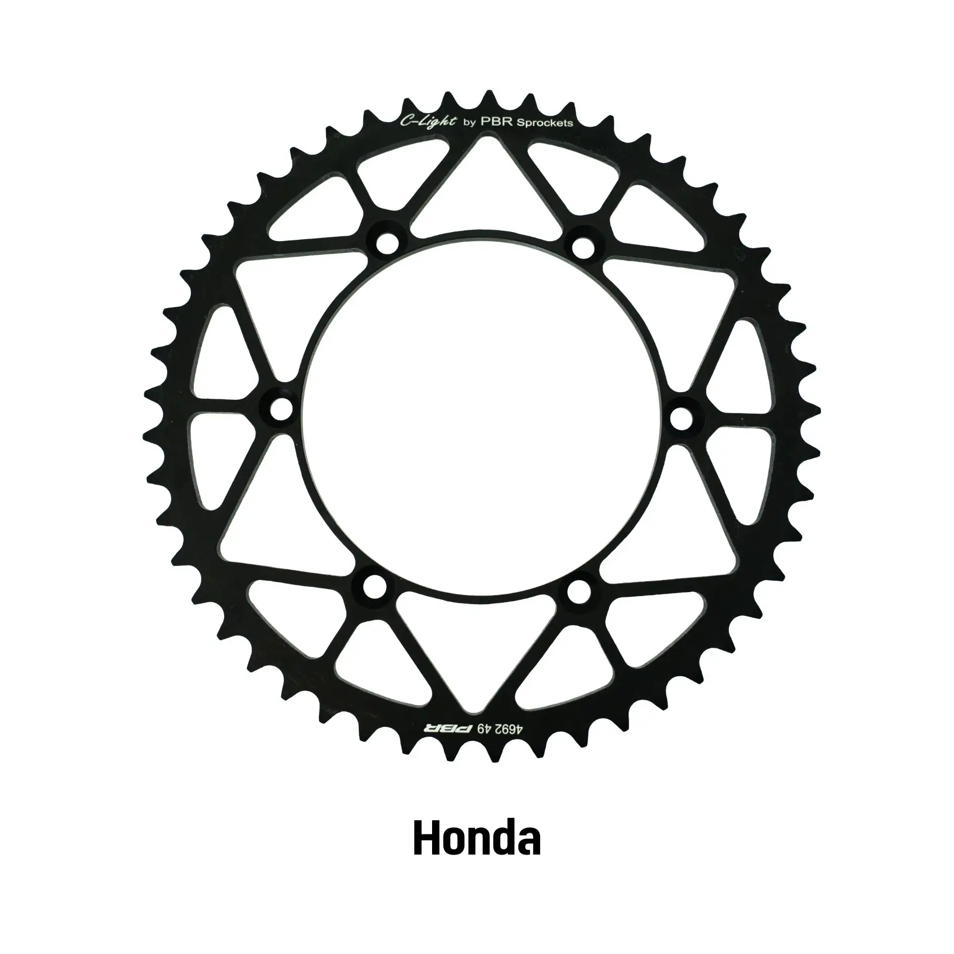 Piezas de carreras de transmisión de motocicleta C-Light Piñón trasero de carbono para motocicleta Honda, fabricado en Italia 48T a 53T