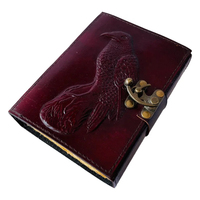 Vintage cuir corbeau fait à la main livre de sorts celtique wiccan journaux pour l'écriture prop brun gaufrage deckle Art papier journal