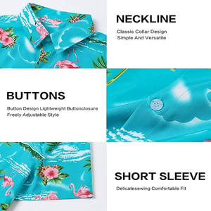 Chemises Hawaii pour hommes, vêtements d'été à séchage rapide, chemises de plage personnalisées avec impression par sublimation, manches courtes et fonction anti-rides - Product Image 5