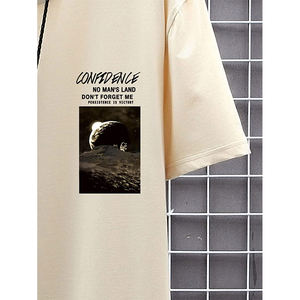 T-shirt col rond pour homme, décontracté, couleur unie, à la mode - Product Image 2