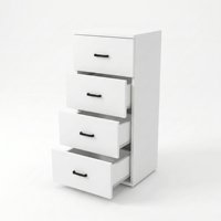 Meuble de bureau moderne et durable, armoire carrée avec pieds métalliques, MDF blanc, poste de travail autoportant, mobilier de bureau utilitaire
