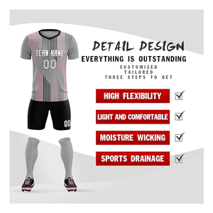 Uniformes de fútbol transpirables de alta calidad de poliéster 100% unisex, nuevo diseño personalizado, ropa de fútbol con nombre de equipo, suministro de servicio OEM - Product Image 2