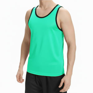 Débardeur sans manches en tricot pour homme, style streetwear, col rond, sur mesure, respirant, séchage rapide, couleur unie, coton et élasthanne, taille plus - Product Image 1