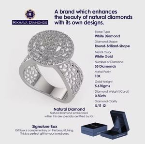 Anillo solitario de oro blanco con diamantes reales de moda de alta resistencia, excelente precio, hermoso diseño con joyería de moda al mejor precio - Product Image 4