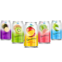 Eau gazeuse en conserve de 330 ml aromatisée aux fruits tropicaux, fabriquée au Vietnam, boissons potables certifiées HACCP/ISO/HALAL, 24 unités