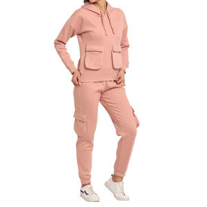 Conjunto Deportivo Informal de 2 Piezas con Capucha para Mujer, Talla Grande, de Algodón y Felpa, Ecológico, con Estampado de Diamantes de Imitación, Pantalones Largos para Correr, para Invierno - Product Image 2
